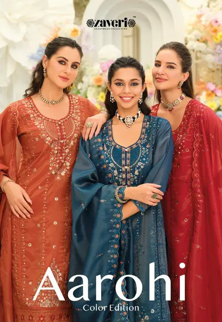 Aarohi By Zaveri Simar Emboidery Readymade Suits Exporters In India
